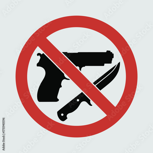 No guns and knives symbol vector graphic scalable illustration eps icon for security silhouette vector illustration white background