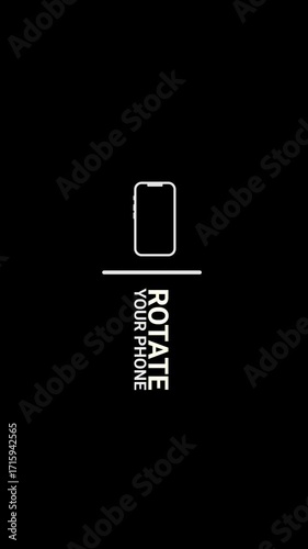 rotate your phone on black background animation 4k vertical
