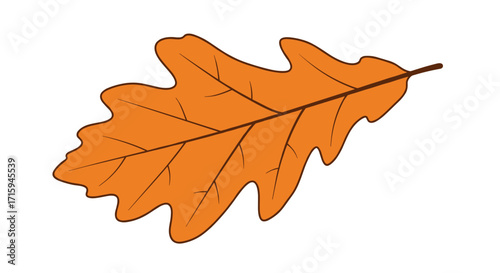 Autumn oak leaf art: simple flat seasonal design