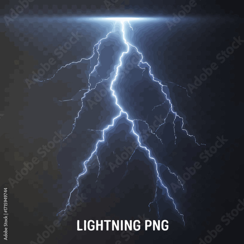 Dramatic Lightning Strike Illustration on Dark Background for Weather Concepts and Energy Themes a Powerful Natural Phenomenon