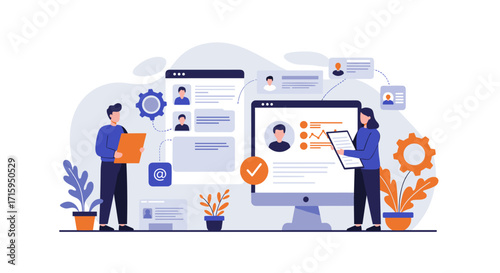 Team collaboration and project management in modern workspace