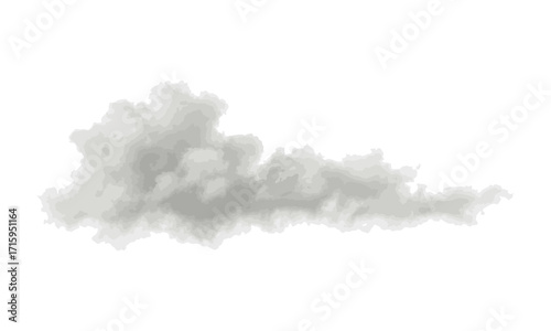 Isolated Soft Cumulus Cloud Ribbon on White Background Vector illustration, easily editable and scalable.