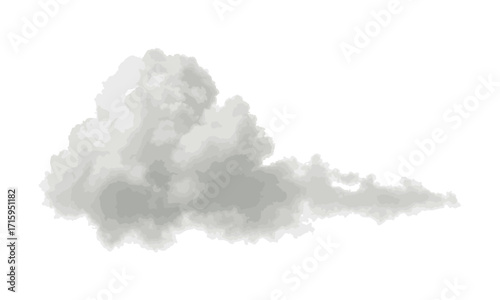 Isolated Soft Cumulus Cloud Ribbon on White Background Vector illustration, easily editable and scalable.