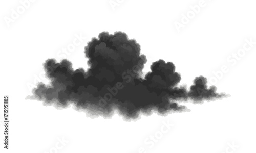 Isolated Soft Cumulus Cloud Ribbon on White Background Vector illustration, easily editable and scalable.