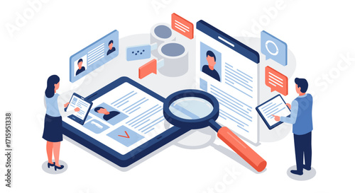 Isometric representation of online profiles and digital communication trends