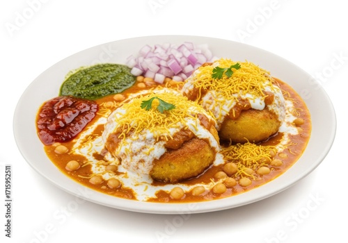 ragda pattice potato patties topped