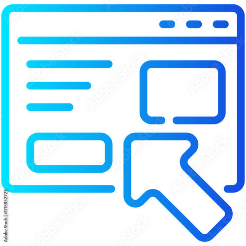 browsing gradient line icon