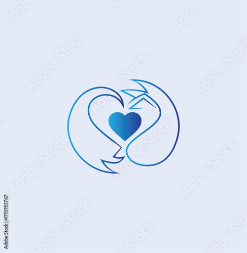 heart icon logo vector illustration