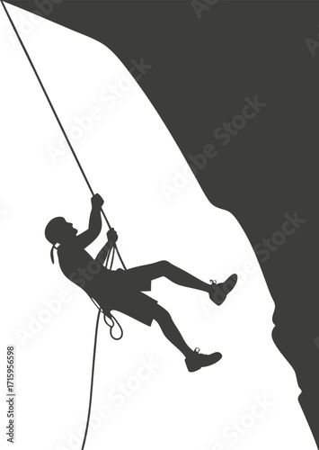 Rock Climber Silhouette. Climber Vector illustration Silhouette 