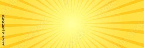 Yellow banner with Sun rays, lines background, light.vector eps10