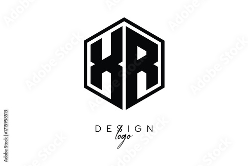 XR Polygon Monogram Logo – Modern Hexagon Shield Emblem for Creative Branding & Identity Design