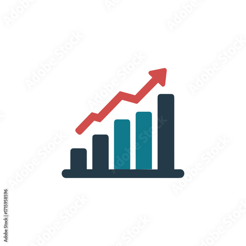 Colorful bar chart illustrating growth trends in data