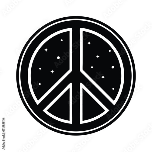 Neon Glowing Peace Sign Vector Design