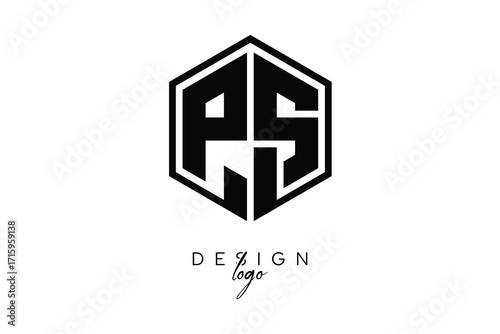 PS Polygon Monogram Logo – Modern Hexagon Shield Emblem for Creative Branding & Identity Design