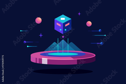 Digital Hologram AI Interface Floating Midair