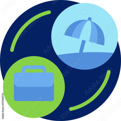 Vacation icon isolated on white background. vector illustration icon for digital nomad