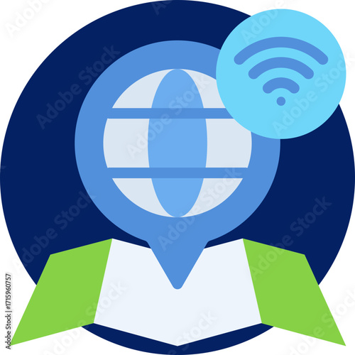 Wireless network icon isolated on white background. vector illustration icon for digital nomad