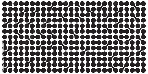 Metaball black and white Vector Background. Liquid morphing connected blobs template. Organic tech geometric backdrop.