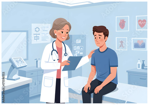 doctor and patient in hospital, 