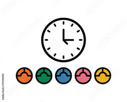 Time Management and Process Optimization A Visual Representation of Clock and Tasks