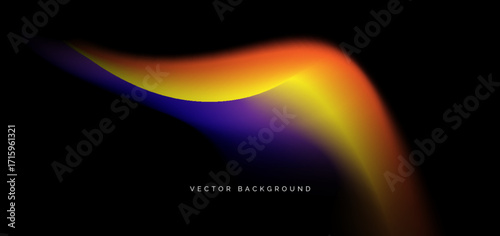 Orange and yellow curve gradient on dark background.