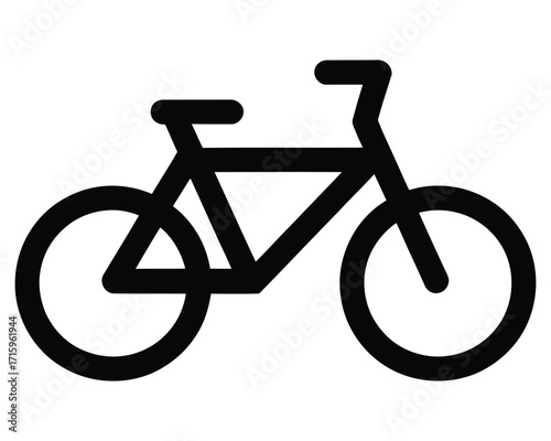 Minimalist Iconography A Sleek Black Silhouette of a Bicycle Representing Cycling and Transportation
