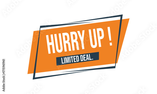 hurry up orange sale banner discount vector design