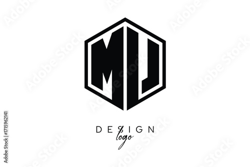 MU Polygon Monogram Logo – Modern Hexagon Shield Emblem for Creative Branding & Identity Design