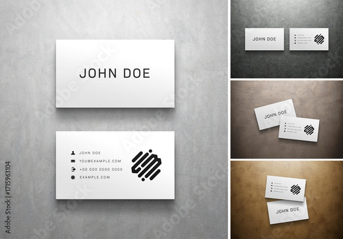 Minimalist Business Card Mockup On Various Textured Background
