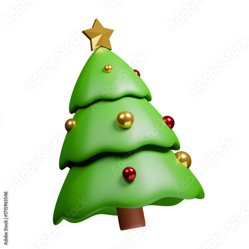 Christmas tree on white background