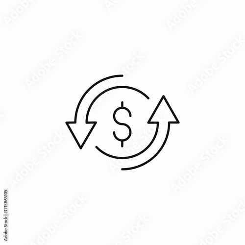 currency exchange arrows icon sign vector