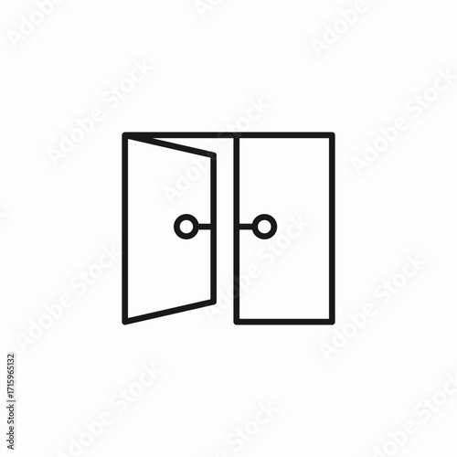 double door open icon sign vector