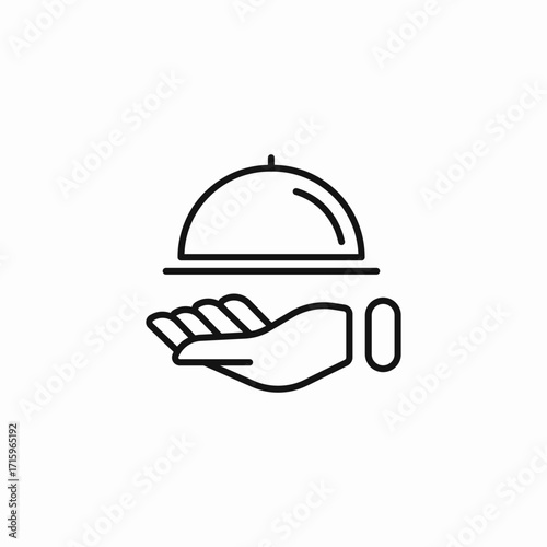 hand serving food  icon sign vector