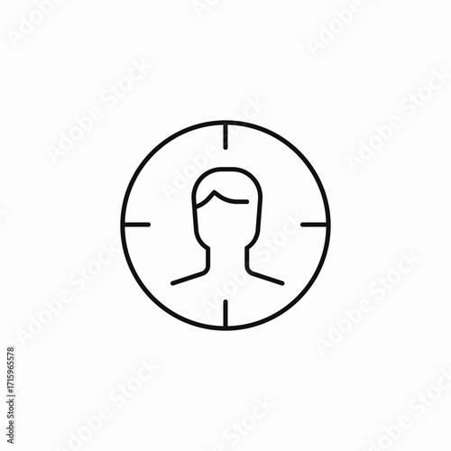 profile target head icon sign vector