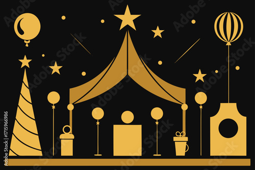 Elegant Black And Gold Party Theme Background