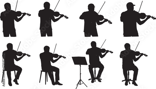 Silhouette violin player, musician performing, orchestra concert, classical music, string instrument, live performance, artistic expression, music rehearsal, symphony practice, entertainme