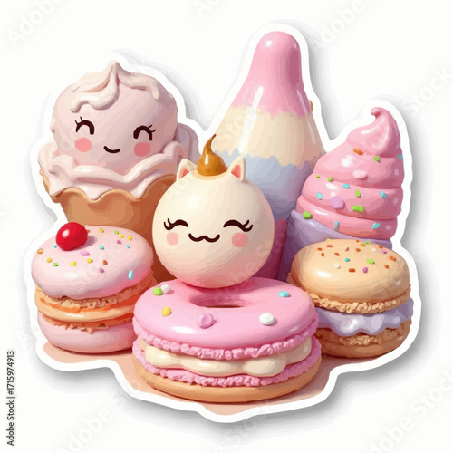 Cute Kawaii Desserts Collection A Whimsical Assortment of Sweet Treats and Confections