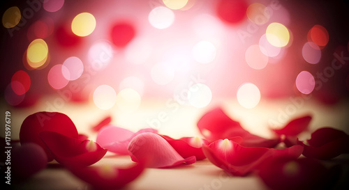 Wallpaper Mural Romantic Rose Petals on a Softly Lit Background. Torontodigital.ca