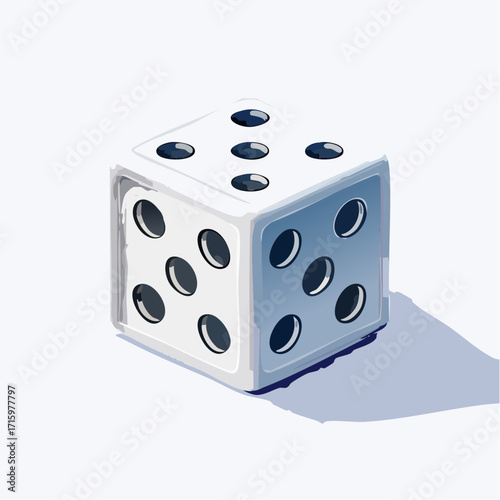 Gambling cube with even numbers, a classic symbol for board games, luck, and strategic risk