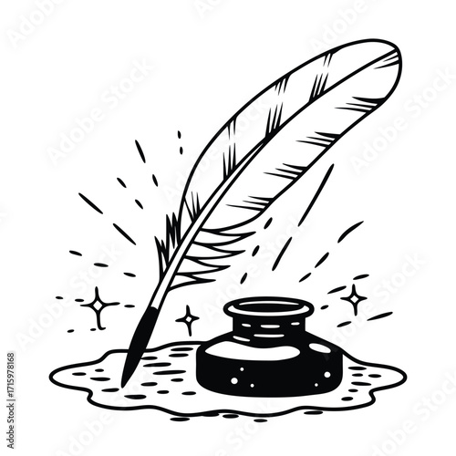 Masterful Quill in Artistic Ink