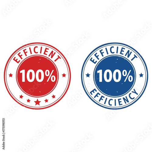 Efficient Performance - Achieving 100 Efficiency with Red and Blue Badges.