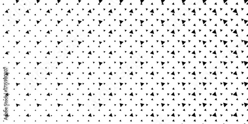 Square seamless background pattern from black triangle symbols are different sizes and opacity. The pattern is evenly filled. Vector illustration on white background.vector eps 10