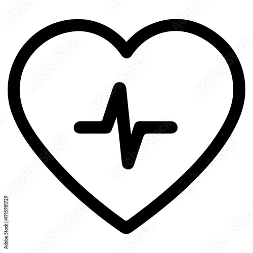 A heart with a line on it that says "heartbeat". The image is black and white and has a simple, clean design. The heart is the main focus of the image
