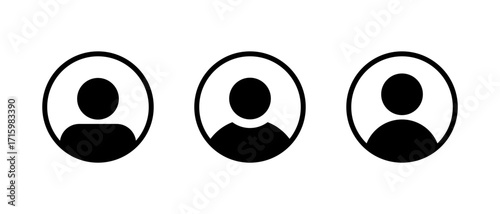 Default profile picture icon set. Social media user account symbol