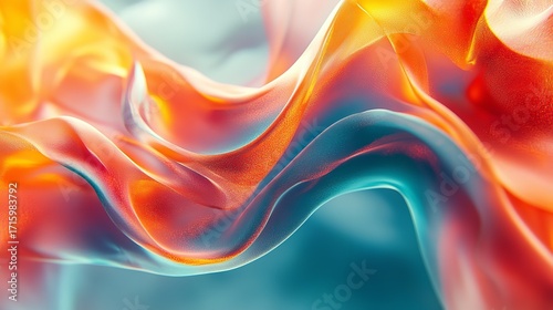 3D Rendering of Swirling Multi-Colored Liquid Paints