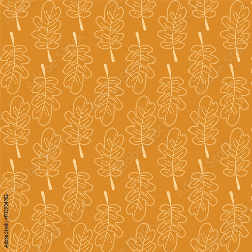 Print autumn_leaves_line_art_pattern_background