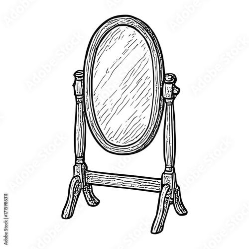 Oval Standing Mirror
