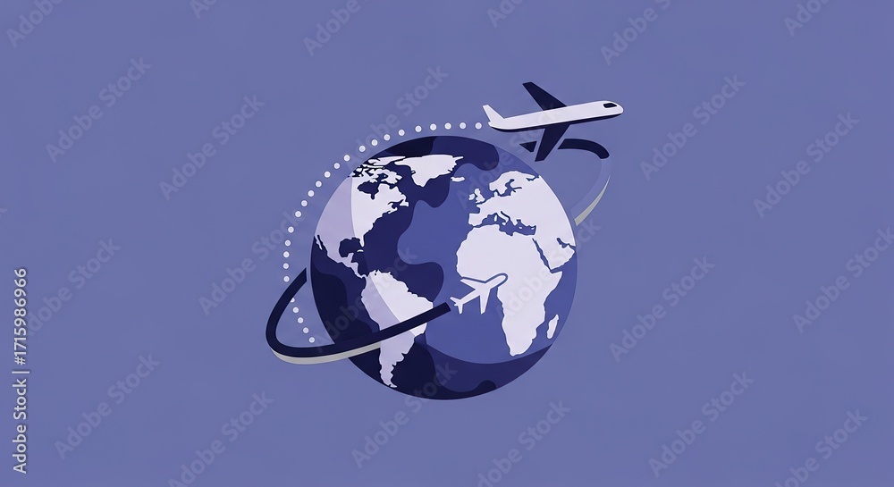 Fototapeta premium Global travel graphic design illustration
