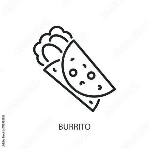 Burrito thin line vector icons.