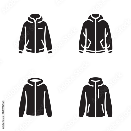 Windbreaker jacket stylish outfit fashion garment solid icons pack